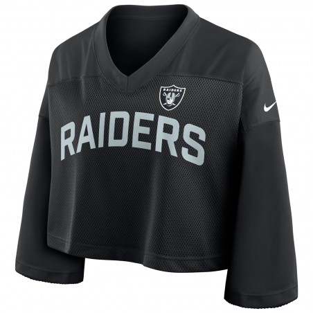 NIKE WOMENS RAIDERS CROPPED FASHION JERSEY TOP