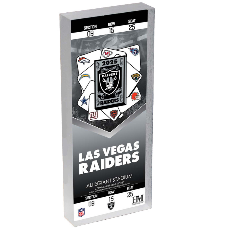 2025 RAIDERS SCHEDULE ACRYLIC TICKET