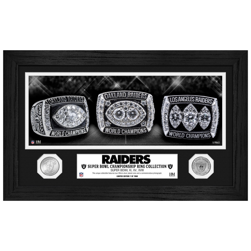 RAIDERS SUPER BOWL CHAMPIONSHIP RING SILVER COIN PHOTO MINT