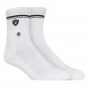 YOUTH RAIDERS WHITE DOUBLE STRIPE KNIT QUARTER ANKLE SOCKS