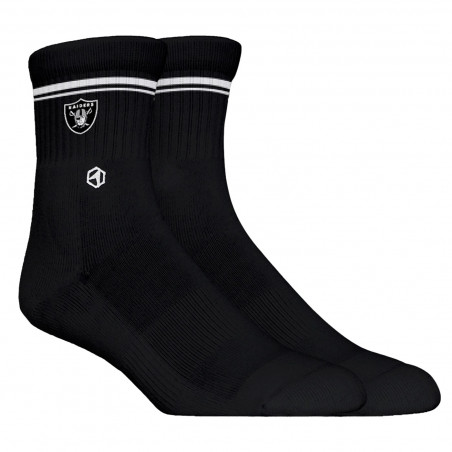 RAIDERS DOUBLE STRIPE KNIT QUARTER ANKLE SOCKS