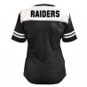 WOMENS LAS VEGAS RAIDERS PLUS RHINESTONE GLITTER V-NECK TEE