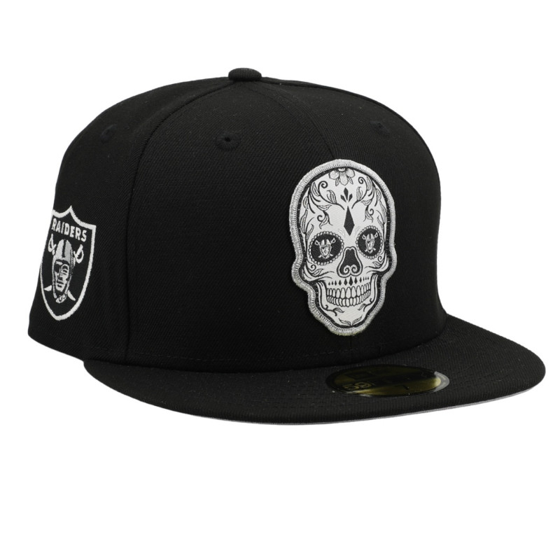 NEW ERA 59FIFTY BLACK AND WHITE SUGAR SKULL CAP