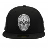NEW ERA RAIDERS 59FIFTY BLACK AND WHITE SUGAR SKULL CAP