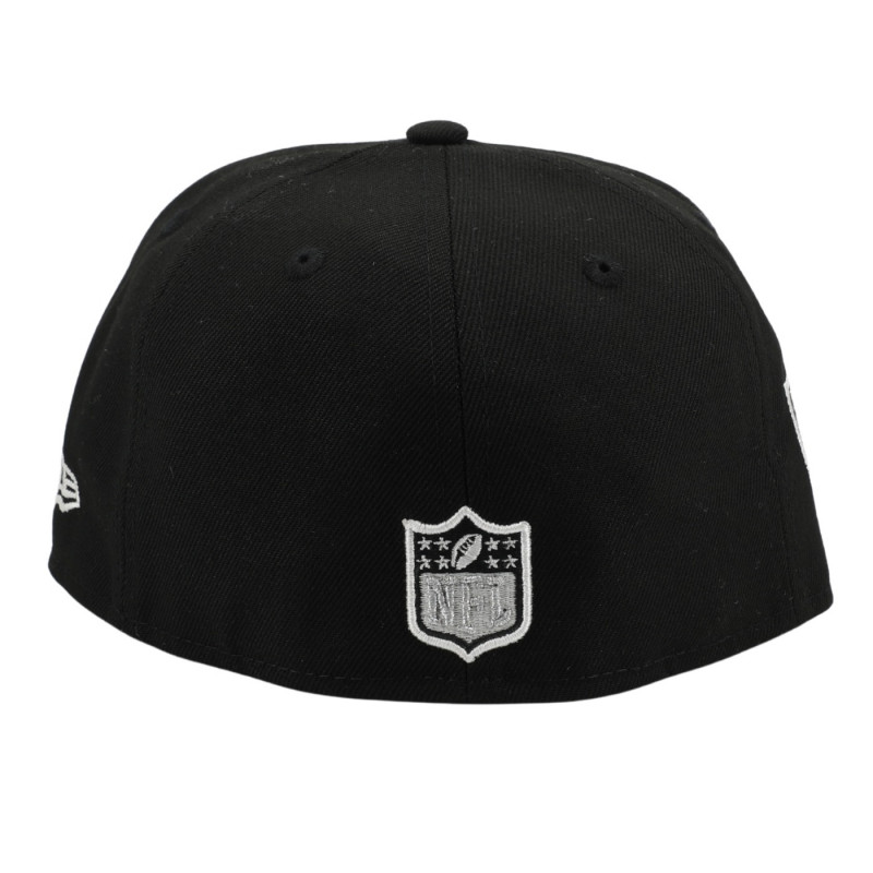 NEW ERA RAIDERS 59FIFTY BLACK AND WHITE SUGAR SKULL CAP
