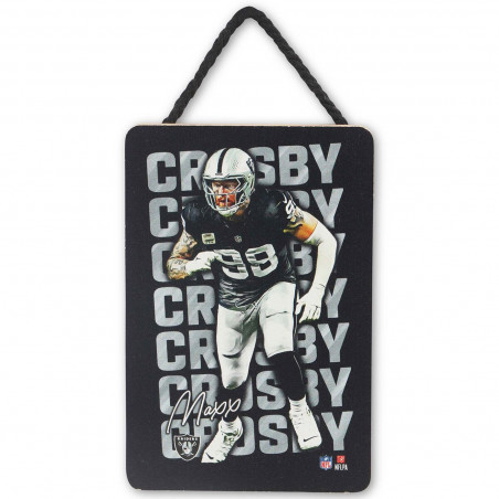 RAIDERS 4X5 MAXX CROSBY HANGING WOOD SIGN