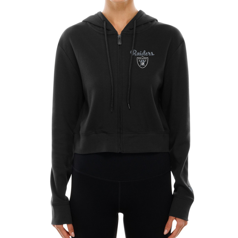 New Era Womens Raiders Sport Night Crop Full-Zip Jacket | Official Raiders Womens Jacket Sale