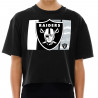 New Era Womens Raiders Sport Night Foil Crop Tee | Official Raiders Womens Tee Sale