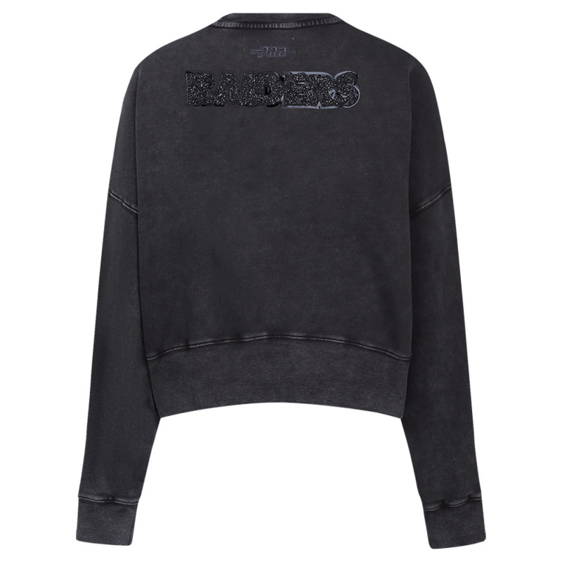 PRO STANDARD WOMENS RAIDERS VINTAGE CRYSTALLINE ENZYME WASH CREWNECK SWEATSHIRT