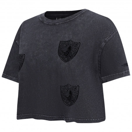 Pro Standard Womens Raiders Vintage Crystalline Enzyme Wash Boxy Tee | Official Raiders Womens Tee Sale