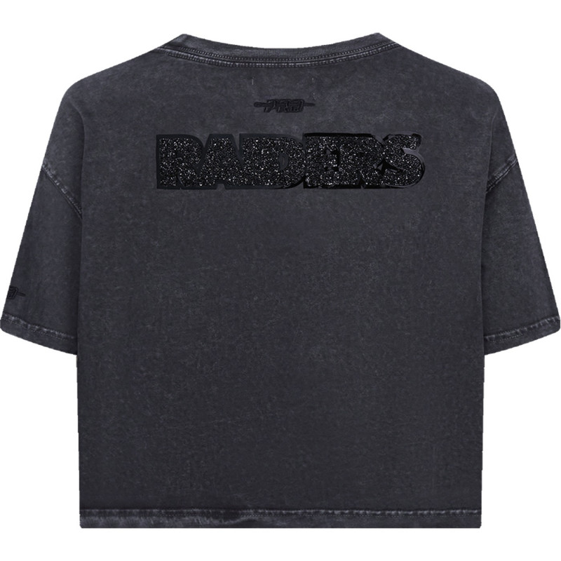 Pro Standard Womens Raiders Vintage Crystalline Enzyme Wash Boxy Tee | Official Raiders Womens Tee Sale