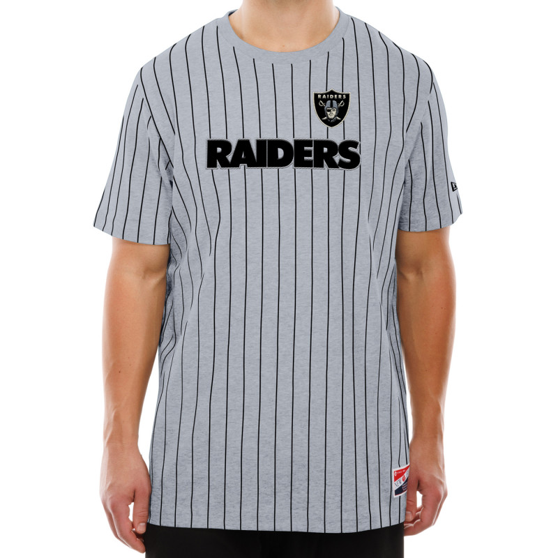 NEW ERA RAIDERS THROWBACK STRIPED TEE