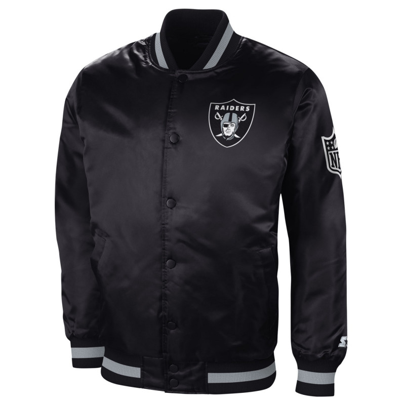 RAIDERS スタジャン starter STARTER RAIDERS BLACK FILL SATIN JACKET 2.0