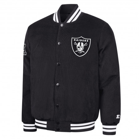 STARTER RAIDERS BLACKOUT VARSITY JACKET