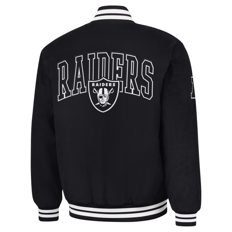 STARTER RAIDERS BLACKOUT VARSITY JACKET