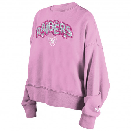 NEW ERA GIRLS RAIDERS FLIP SEQUIN CREWNECK SWEATSHIRT