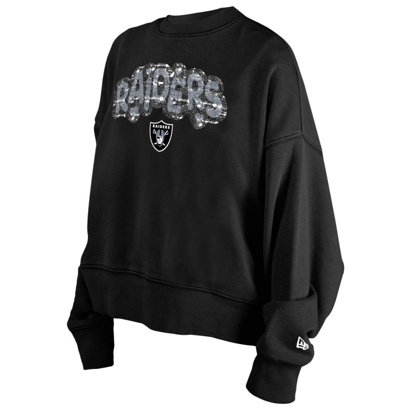 NEW ERA GIRLS YOUTH RAIDERS FLIP SEQUIN CREWNECK SWEATSHIRT