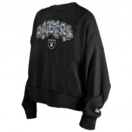 NEW ERA GIRLS YOUTH RAIDERS FLIP SEQUIN CREWNECK SWEATSHIRT