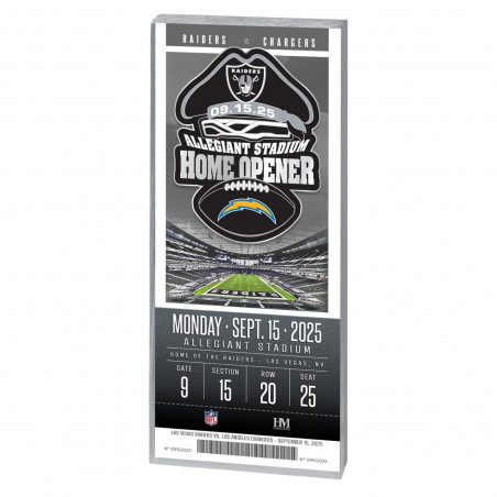 RAIDERS VS. CHARGERS 2025 GAME DAY ACRYLIC TICKET
