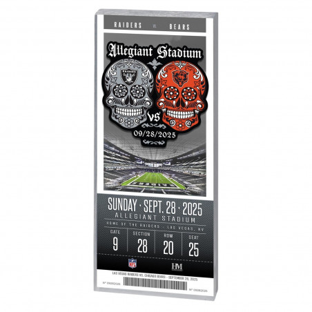 RAIDERS VS. BEARS 2025 GAME DAY ACRYLIC TICKET