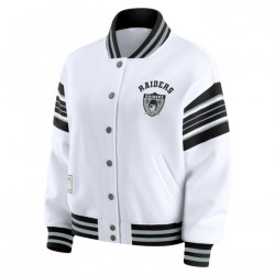 WEAR BY ERIN ANDREWS WOMENS RAIDERS SNAP FRONT FLEECE JACKET