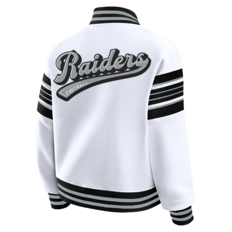 WEAR BY ERIN ANDREWS WOMENS RAIDERS SNAP FRONT FLEECE JACKET