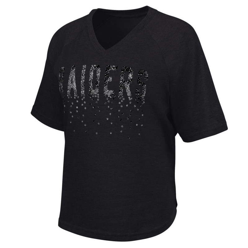 WOMENS RAIDERS WIDE SHOT TONAL SEQUIN TEE
