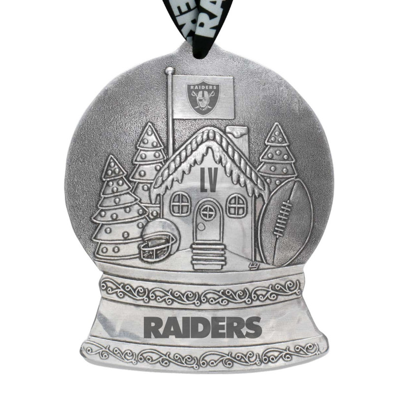 RAIDERS GINGERBREAD FAN HOUSE SNOW GLOBE ORNAMENT