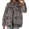 WOMENS RAIDERS OVERSIZED DENIM CARGO JACKET