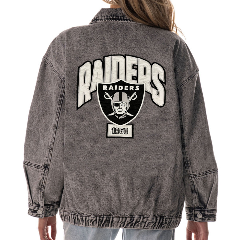 WOMENS RAIDERS OVERSIZED DENIM CARGO JACKET