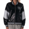 WOMENS RAIDERS SCRIPT SEQUIN BOMBER JACKET