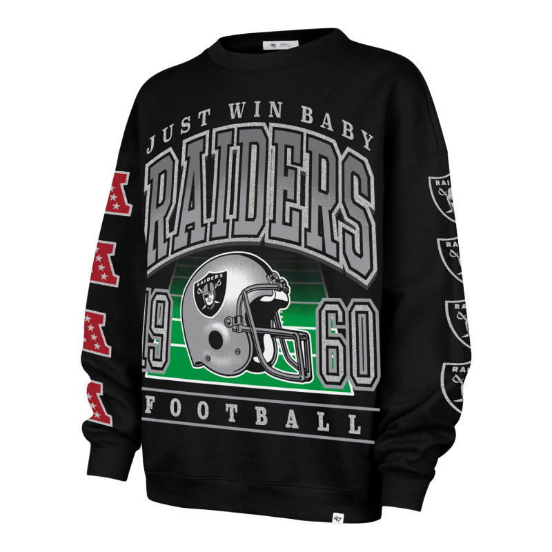 '47 WOMENS RAIDERS SHIELD GO BIG OVERSIZED CREWNECK SWEATSHIRT