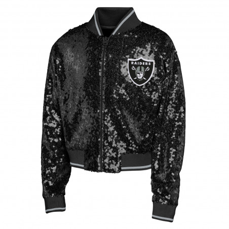 GIRLS JUVENILE RAIDERS GLAM SEQUIN VARSITY JACKET