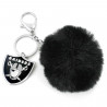 RAIDERS RHINESTONE PUFF KEYCHAIN WITH TASSEL