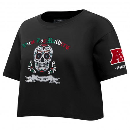 PRO STANDARD WOMENS VIVA LOS RAIDERS SUGAR SKULL TEE