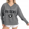 WOMENS RAIDERS MOST WANTED RHINESTONE VNECK PULLOVER