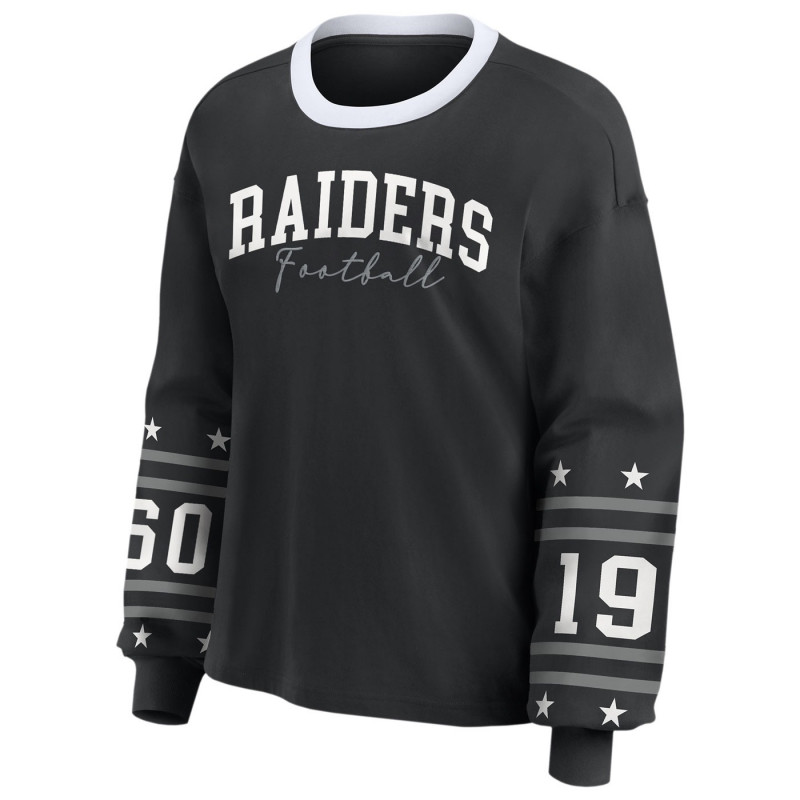 WEAR BY ERIN ANDREWS WOMENS RAIDERS SPORT LONG SLEEVE TEE