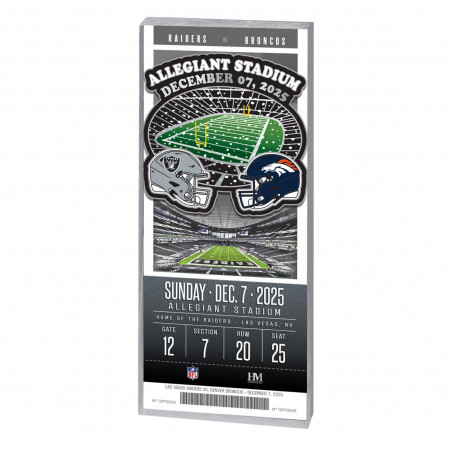RAIDERS VS. BRONCOS 2025 GAME DAY ACRYLIC TICKET