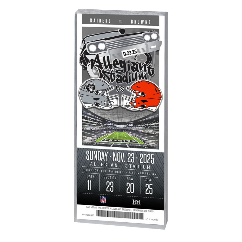 RAIDERS VS. BROWNS 2025 GAME DAY ACRYLIC TICKET