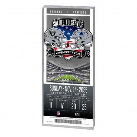 RAIDERS VS. COWBOYS 2025 GAME DAY ACRYLIC TICKET