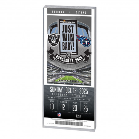 RAIDERS VS. TITANS 2025 GAME DAY ACRYLIC TICKET