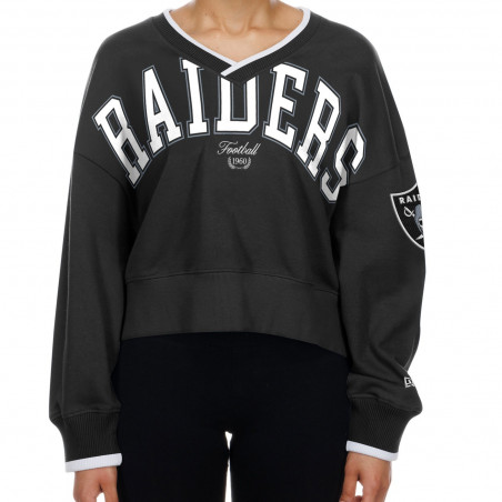 NEW ERA WOMENS RAIDERS THROWBACK PREP CREWNECK SWEATSHIRT