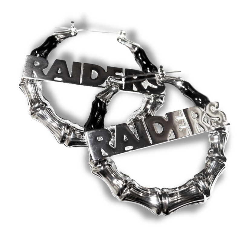 EQUIHUA WOMENS RAIDERS BAMBOO HOOP EARRINGS