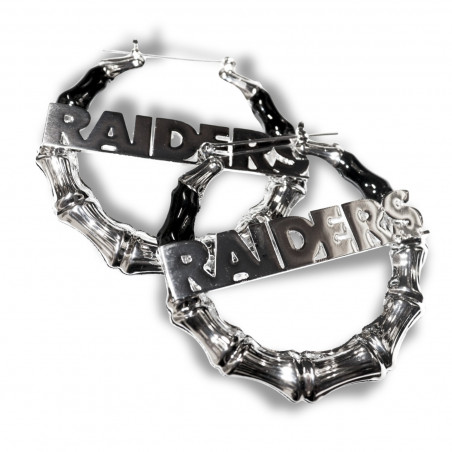EQUIHUA WOMENS RAIDERS BAMBOO HOOP EARRINGS