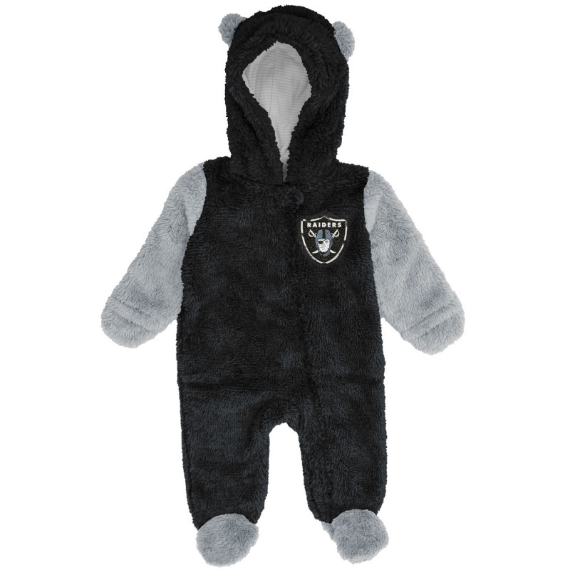 NEWBORN RAIDERS STAY NAPPING TEDDY FLEECE FULL-ZIP SLEEPER