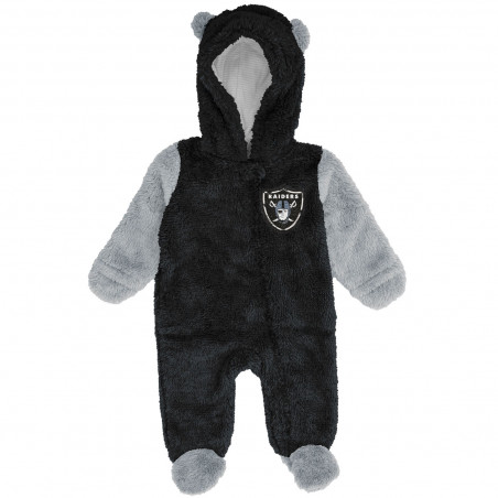 NEWBORN RAIDERS STAY NAPPING TEDDY FLEECE FULL-ZIP SLEEPER