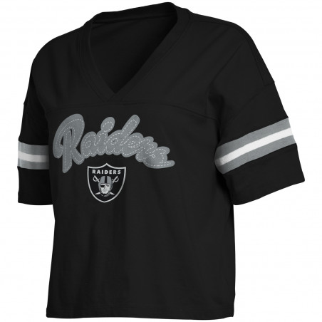 WEAR BY ERIN ANDREWS WOMENS RAIDERS COLOR BLOCK BOXY TEE