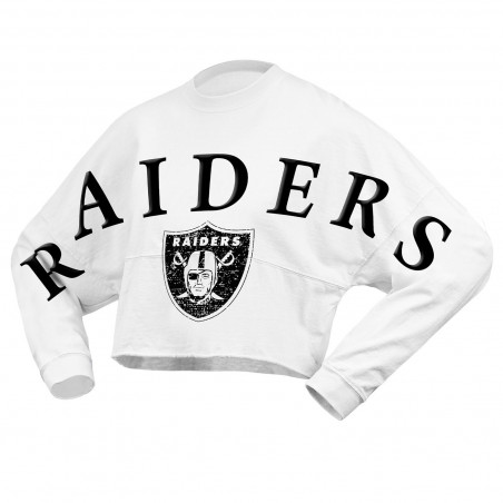 SPIRIT JERSEY WOMENS RAIDERS CROPPED LONG SLEEVE TEE