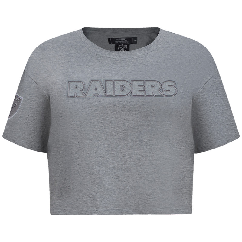 PRO STANDARD RAIDERS WOMENS NEUTRAL SHORT SLEEVE BOXY TEE