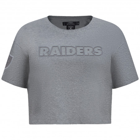 PRO STANDARD RAIDERS WOMENS NEUTRAL SHORT SLEEVE BOXY TEE